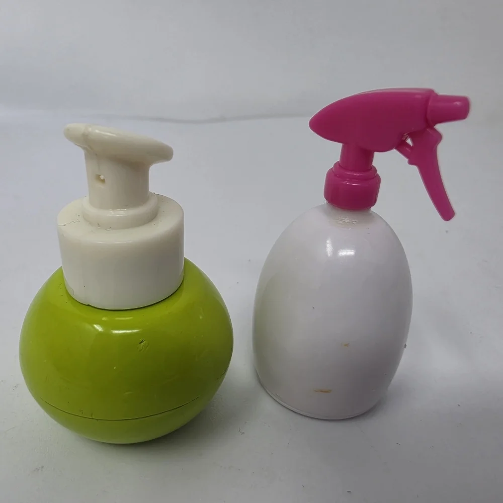 Plastic Spray Bottle Lotion Dispenser Doll House Toys Lot of 2